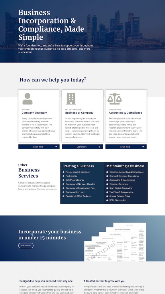 The Leftright Corporate homepage, showing the new brand applied across the page.